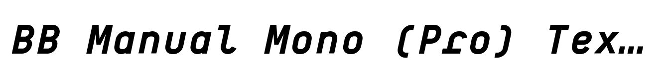 BB Manual Mono (Pro) Text Bold Italic